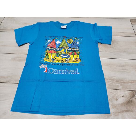 Mens Vintage Carnival Cruise “The Fun Ships” T-Shirt Single Stitch 90s Size L - Picture 1 of 5